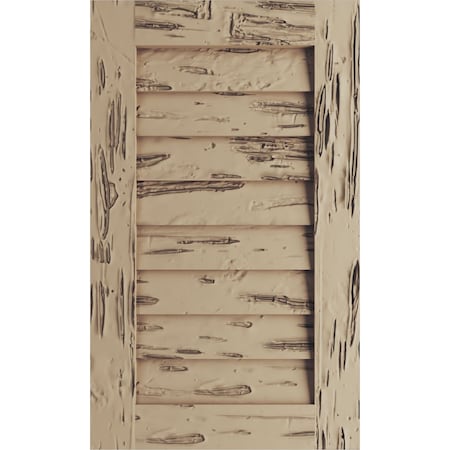 Timberthane Pecky Cypress Vertical Faux Wood Non-Functional Gable Vent, Primed Tan, 32W X 18H